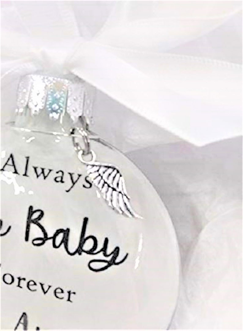 Miscarriage Memorial Christmas Ornament Always My Baby In Memory of Sympathy Gift Pregnancy Loss Infant Death Bereavement Grieving Parents A. Small Wing