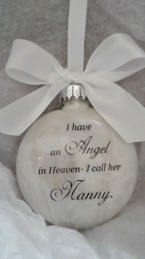 Angel in Heaven I call her NANNY Loss of Grandmother Sympathy Keepsake Gift Remembrance Christmas Bauble Xmas Grandma Memorial Ornament