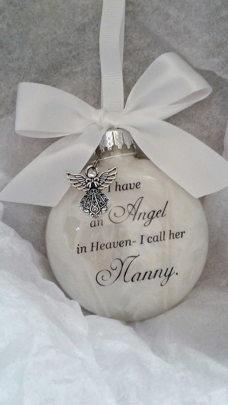 Angel in Heaven I call her NANNY Loss of Grandmother Sympathy Keepsake Gift Remembrance Christmas Bauble Xmas Grandma Memorial Ornament