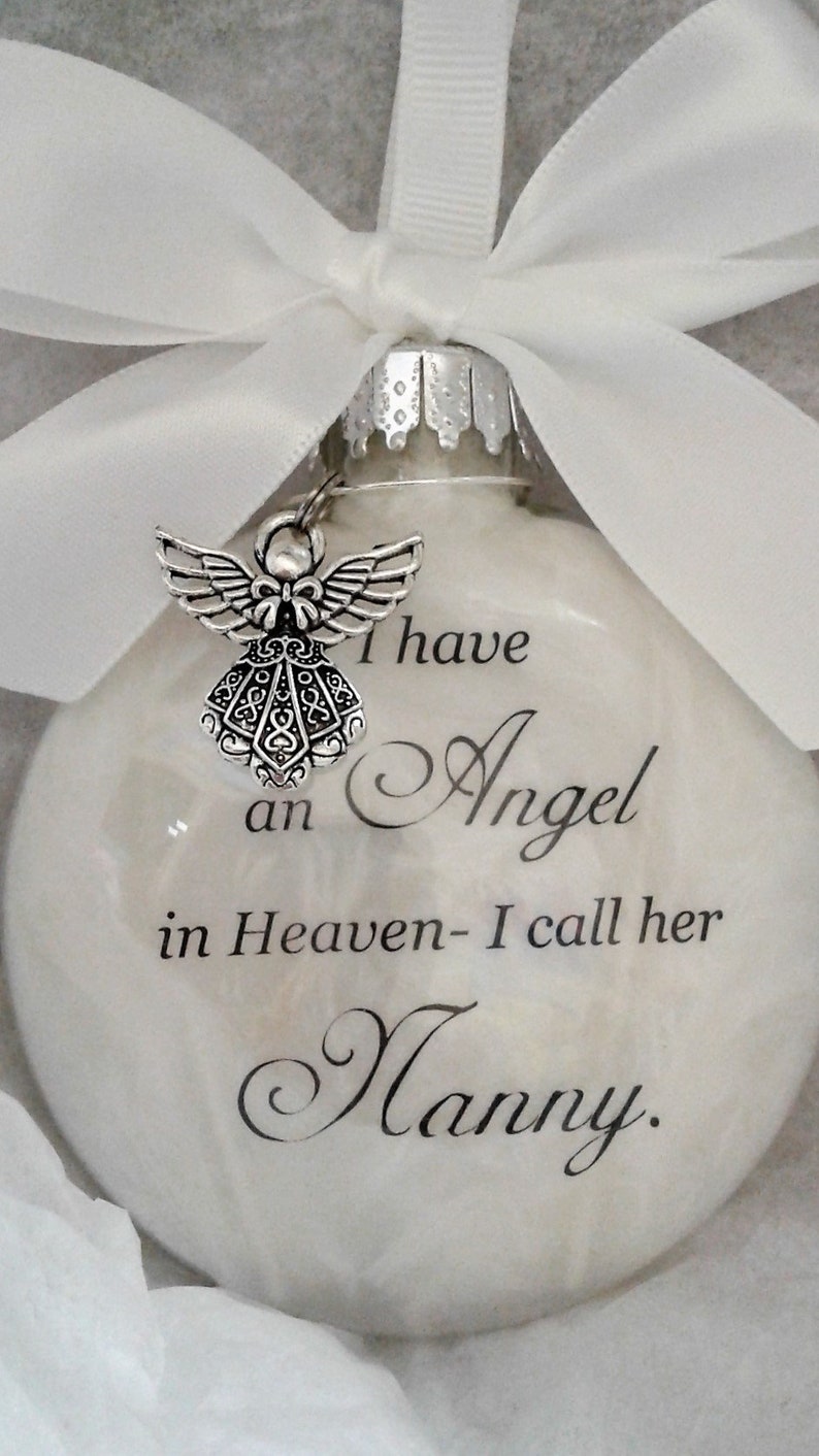 Angel in Heaven I call her NANNY Loss of Grandmother Sympathy Keepsake Gift Remembrance Christmas Bauble Xmas Grandma Memorial Ornament