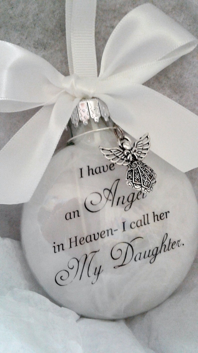 Daughter Memorial In Memory Ornament Angel in Heaven I call her My Daughter wCharm Loss of Child Gift Sympathy Daughter Remembrance Bauble