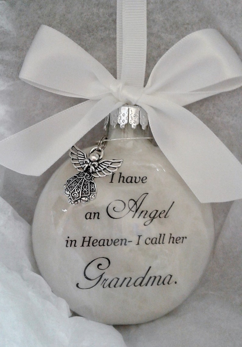 Grandma Memorial In Memory Christmas Ornament Angel in Heaven I call her GRANDMA Loss of Grandmother Sympathy Gift Gran Remembrance Keepsake image 7