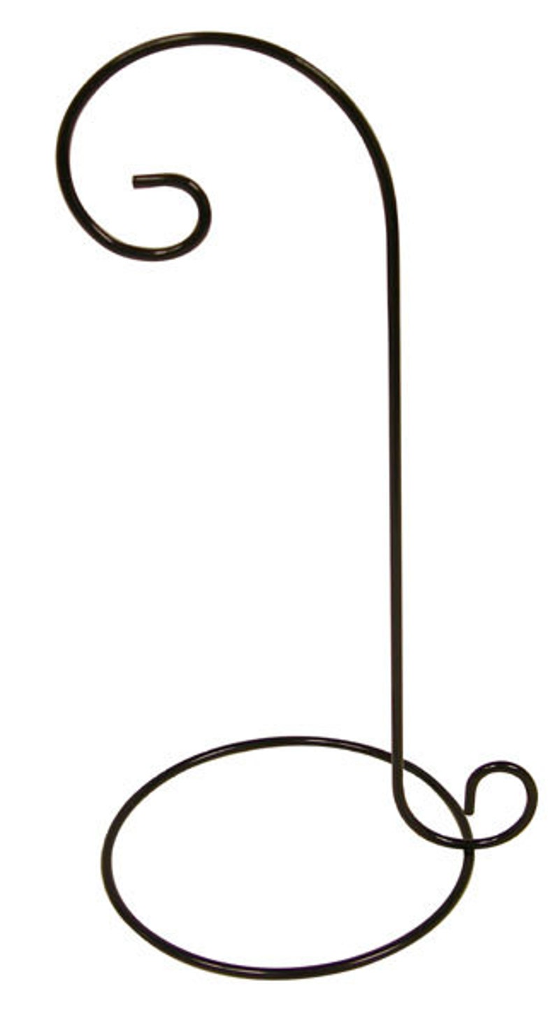 Black Ornament Display Stand Metal Curl Hook Hanger Christmas Etsy