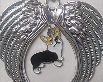 Loss of Black Corgi Dog Memorial Ornament Sympathy Gift Bereaved Pet Owner Christmas Tree Rearview Mirror Hanger In Memory Pet Loss Furbaby