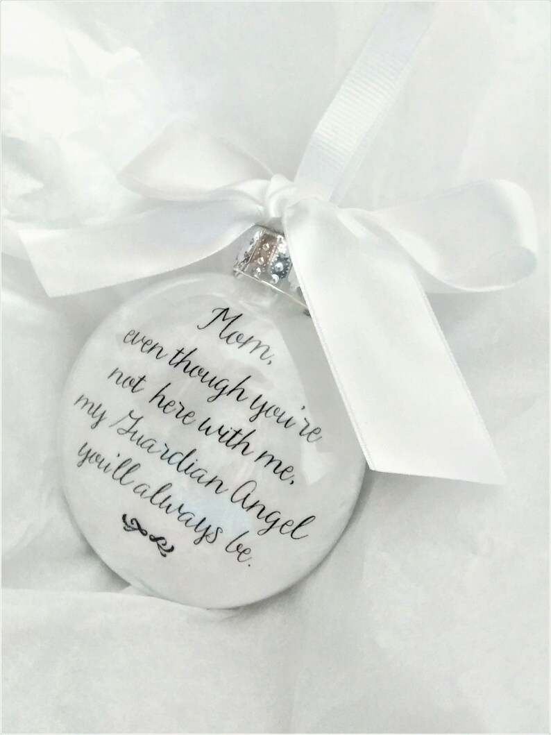 In Memory of Mom Memorial Keepsake Sympathy Gift Loss of Mother Christmas Ornament Remembering Mommy in Heaven Bereavement Guardian Angel image 3