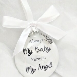 Miscarriage Memorial Christmas Ornament Always My Baby In Memory of Sympathy Gift Pregnancy Loss Infant Death Bereavement Grieving Parents L. Small Angel