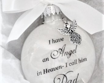 Dad Memorial Ornament Christmas Angel in Heaven I call him Dad Parent Loss Sympathy Gift In Memory of Dad Sympathy Father Remembrance Papa