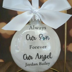 Always My Son Memorial Christmas Ornament Sympathy Gift for Parent Keepsake In Memory of Loss of Child Forever My Angel Loss of Loved One