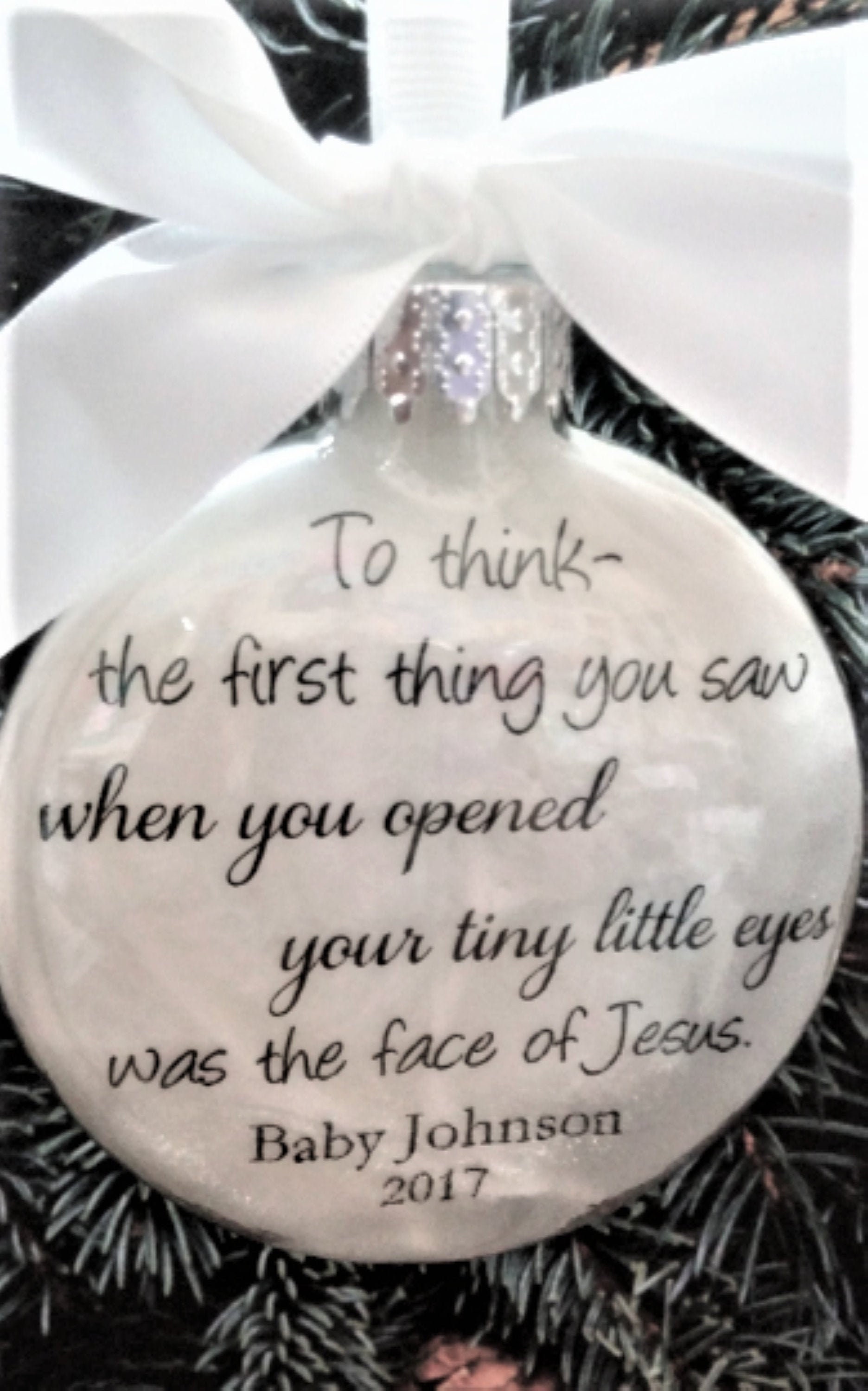 FaCraft Baby Christmas in Heaven Ornament,3 Memorial Ornaments for Loss of Loved One Kids,Footprint Baby's Angel Birth Christmas in Heaven,in Loving Memory of Baby Angel Ornament