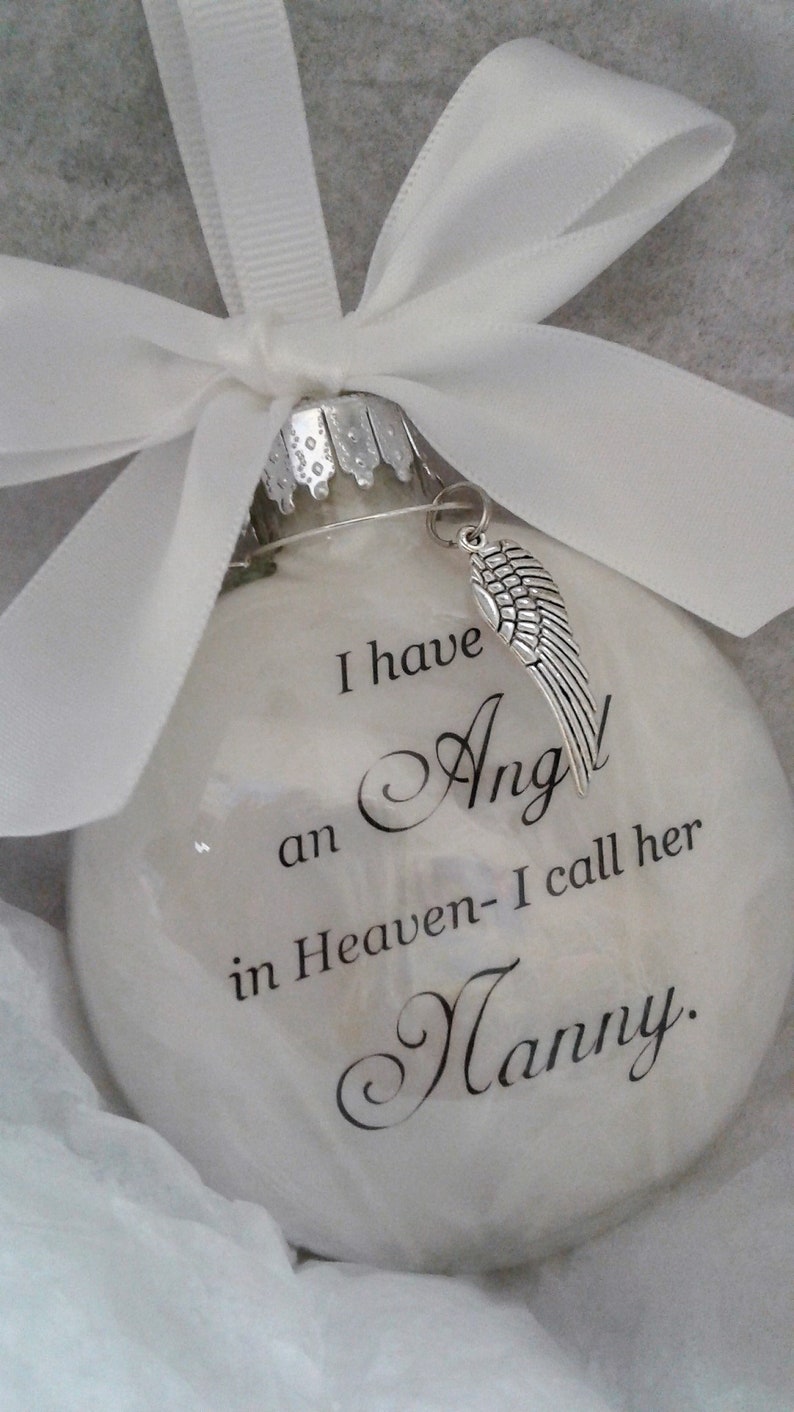 Angel in Heaven I call her NANNY Loss of Grandmother Sympathy Keepsake Gift Remembrance Christmas Bauble Xmas Grandma Memorial Ornament