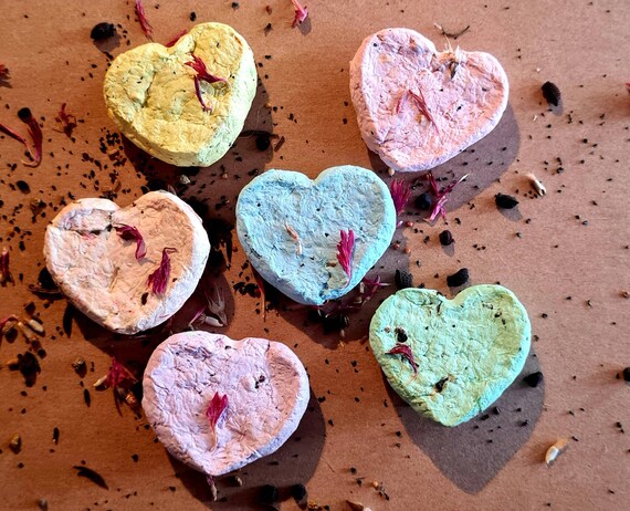 4 WILDFLOWER SEED HEARTS ECOFRIENDLY CHRISTMAS GIFT,CHRISTMAS STOCKING FILLER