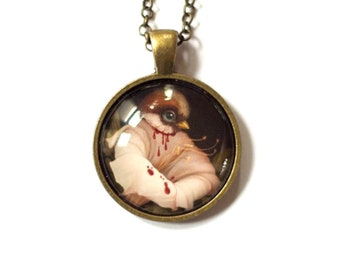 Mourning Pendant - Miniature Art Print Necklace
