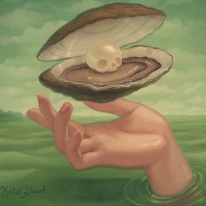 Oyster with Pearl Giclee Print - 8x8