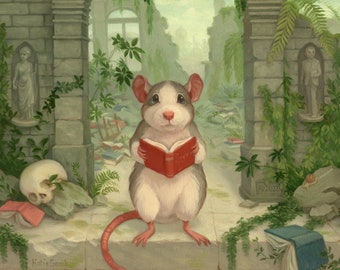 Rat Reading - 8x10 Art Print