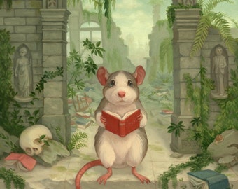 Rat Reading - 11x14" Print