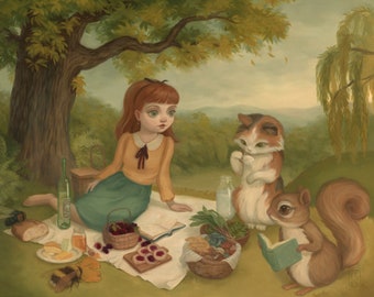 Animal Picnic Foragers - 11x14 Print