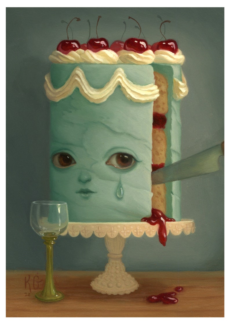 Surreal Still Life Cake 5x7 Art Print image 1