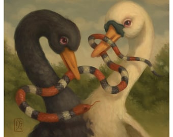 Twin Swans - 6x6 Art Print