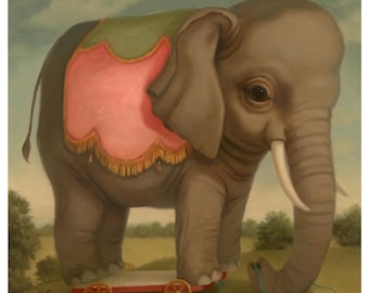 Circus Elephant - 6x6 Art Print