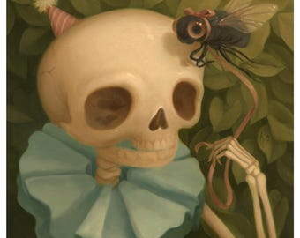 Clown Skeleton - 6x6 Art Print