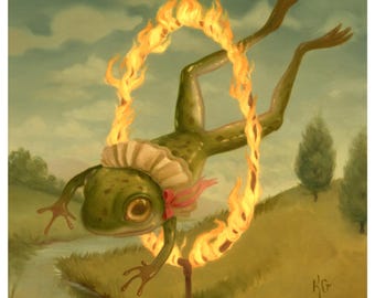 Daredevil Frog - 6x6 Art Print