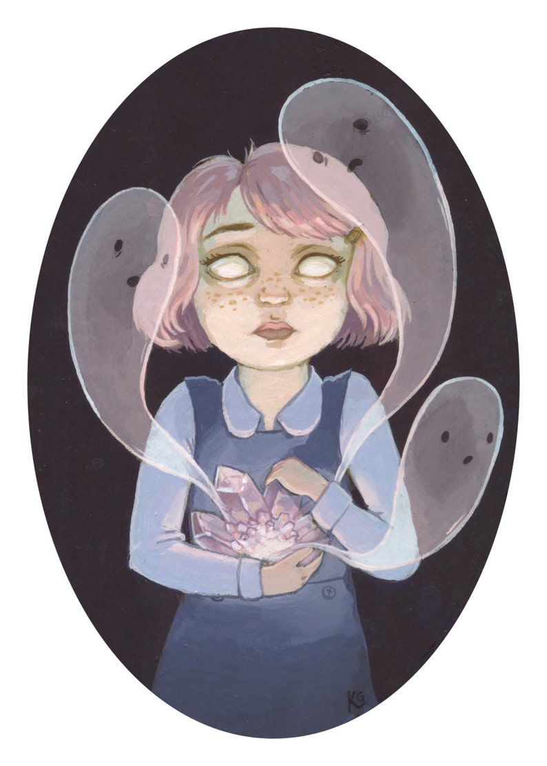 Ghost Amethyst Girl Print Creepy Cute Illustration | Etsy