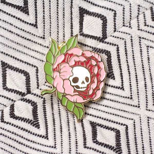 Flower Skull Enamel Pin