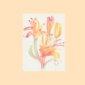 Watercolor Painting Lilies