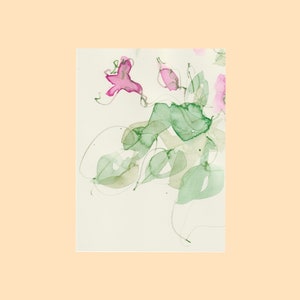 Watercolor Painting Pink Flowers