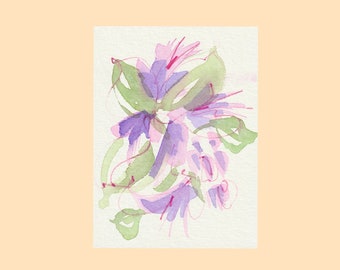 Aquarell lila Blüten