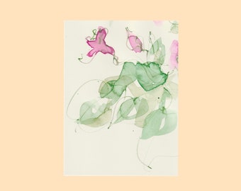 Watercolor Painting Pink Flowers
