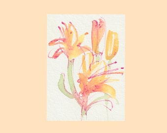 Watercolor Painting Lilies