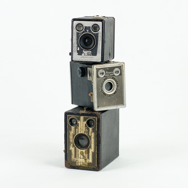 Antique Box Camera Collection Kodak Eastman Ansco 1930s