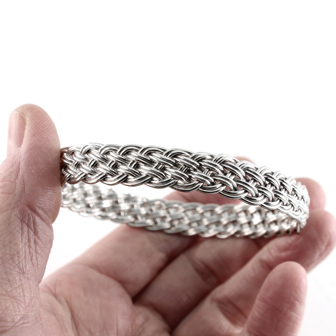 Sterling Silver Bangle UK Basket Weave Bracelet Silver Etsy