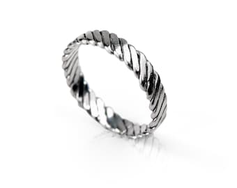 Sterling Silver Ring, Woven Ring, Celtic Wedding Ring, Handmade Silver Ring, Wedding Band, Christmas Gift, Gift for Husband, Gift for Friend