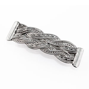 Spinka do włosów Double Weave Medium ze srebra próby 925, spinka do włosów celtycka, srebrna spinka do włosów, akcesorium do włosów, srebrna spinka do włosów