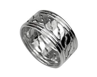 Celtic Band Ring, Woven Silver Ring, Braided Ring, Wedding Ring, Braided Wedding Band, Mans Silver Ring, Gift for Him, Gift for Fiance