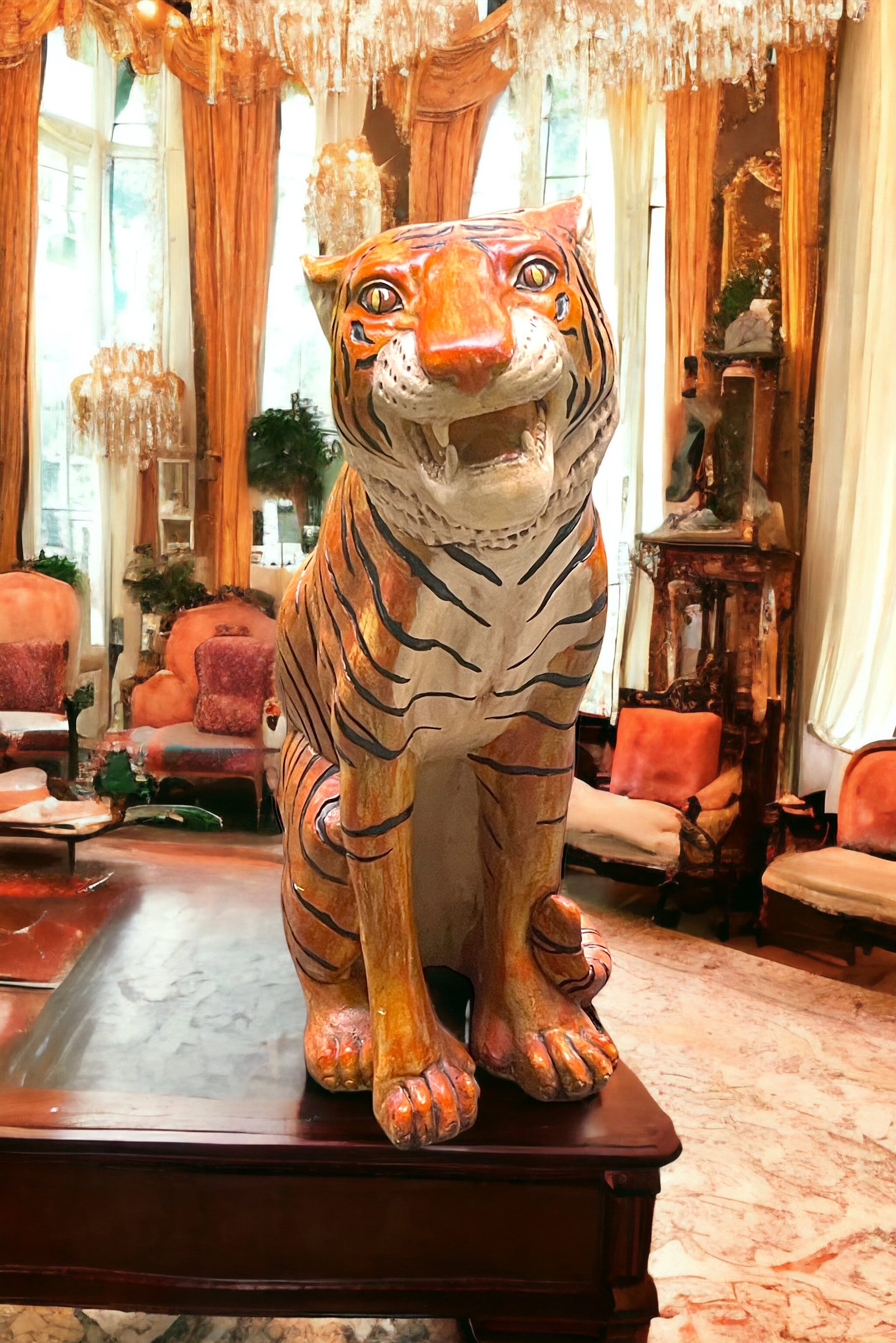 Vintage Tiger Statue - Etsy | Dekofiguren