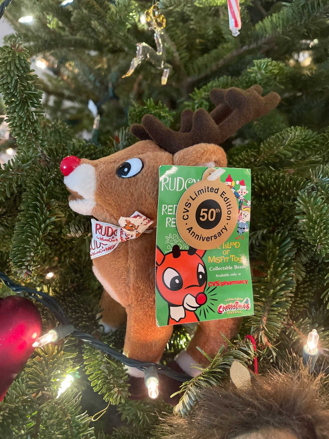 RUDOLPH PLUSHIE Vintage CVS Rudolph the Red Nosed Reindeer With Tag