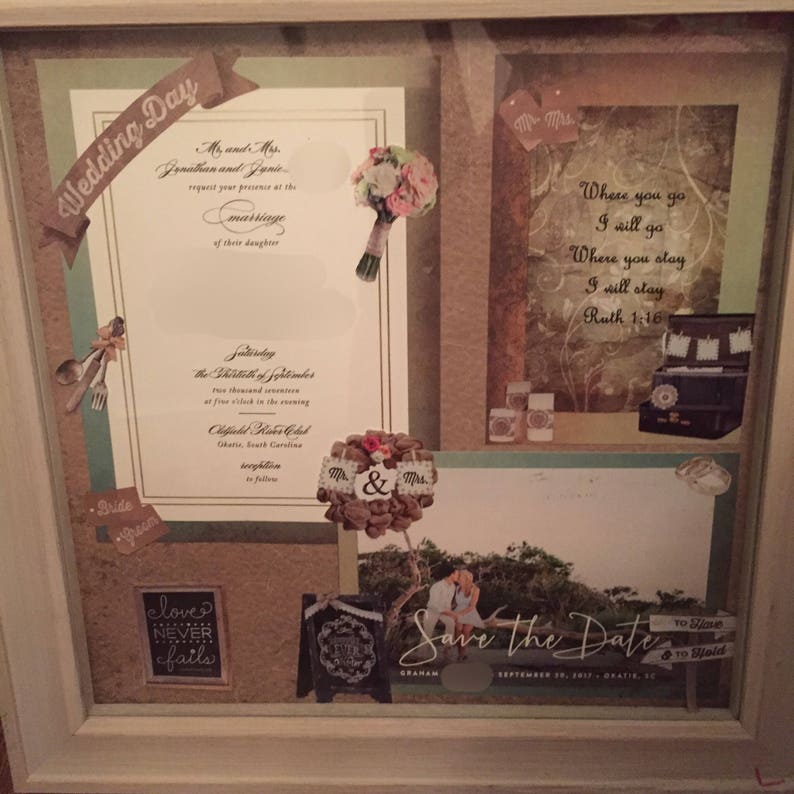 Wedding Shadow Box // Keepsake Box // Wedding Memories // Etsy