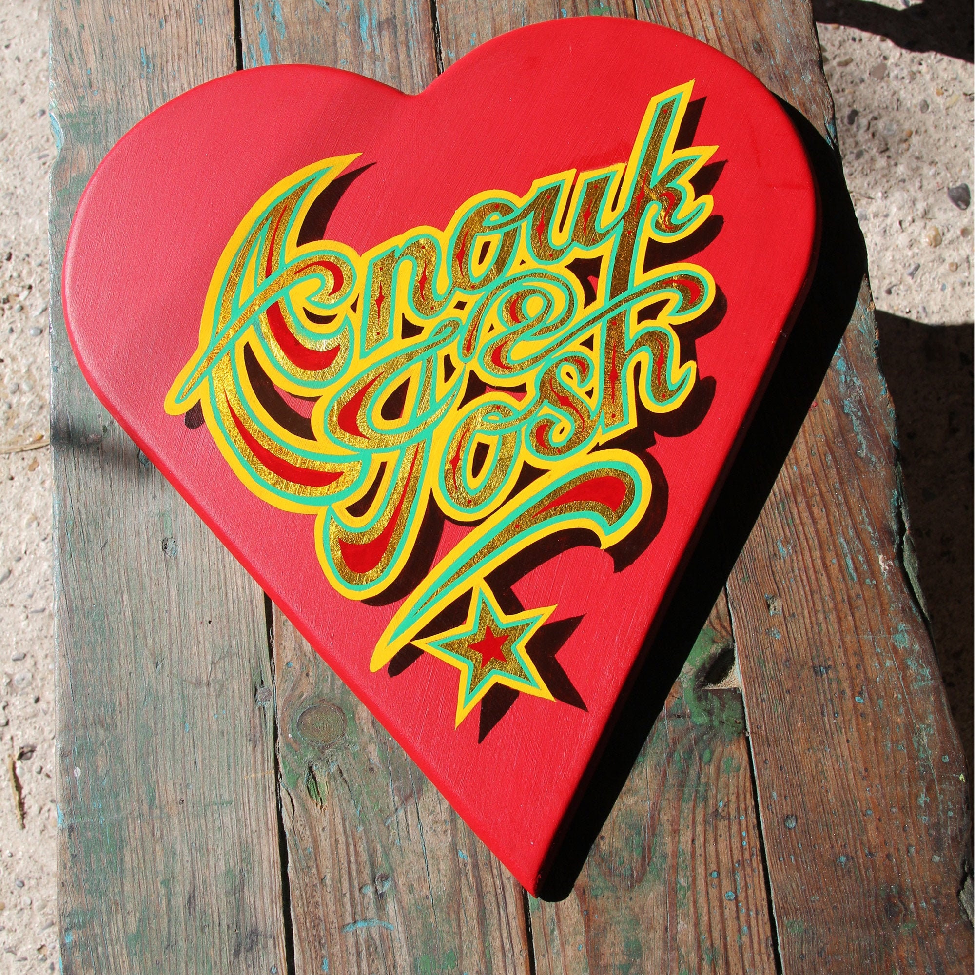 Coeur avec Deux Noms Style Art de Manège