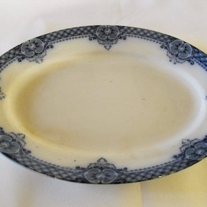 Flow Blue Windsor Pottery Longton 1900 Eric CWS Co Operative Meat Plate 14&quot;