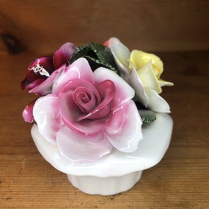 Vintage Thorley English Bone China Staffordshire Flower Roses Bouquet Vase