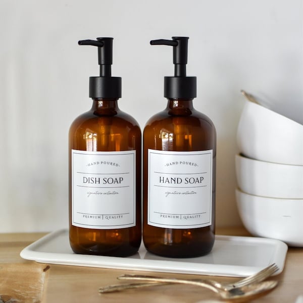 Amber Soap Dispenser Etsy