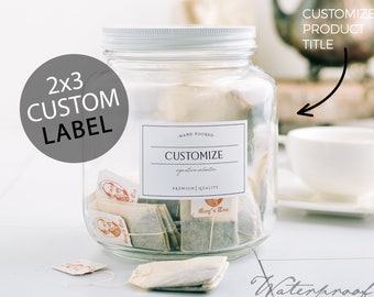 CUSTOM 2x3 SIGNATURE Style Label - Vinyl Labels - Canister Labels - Jar Labels - Labels for Bins - Waterproof Labels