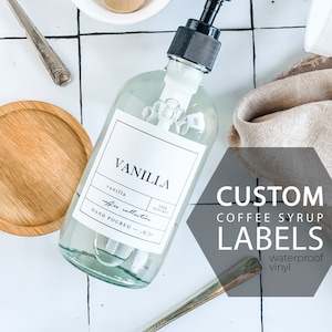 Custom APOTHECARY Coffee Syrup Labels - Waterproof Label - Coffee Flavor Labels - Coffee Bar Labels - Create Your Own Label