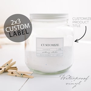 CUSTOM 2x3 Label - Vinyl Labels - Canister Labels - Jar Labels - Labels for Bins - Waterproof Labels - Apothecary Style Labels