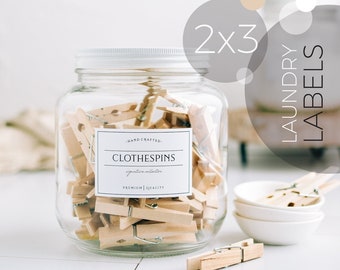 2x3 SIGNATURE Style Labels - Laundry Labels - Laundry Organization - Vinyl Labels - Canister Labels - Jar Labels - Labels for Bins