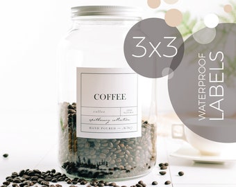 3x3 APOTHECARY Labels - Apothecary Collection Canister Labels - Vinyl Labels - Coffee Labels - Canister Labels - Jar Labels - Pantry Labels