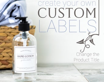 CUSTOM SIGNATURE Cleaning Labels - Design Your Own Label - Designer Style Waterproof Vinyl Labels - Custom Labels